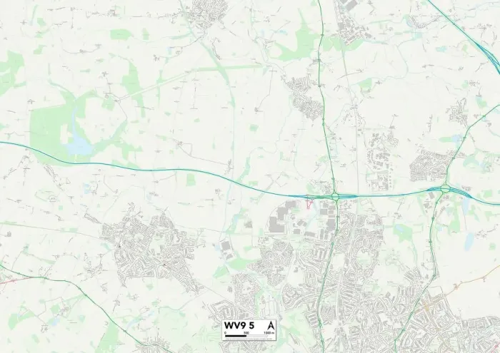 Impression encadrée : Wolverhampton WV9 5 Carte. Impression encadrée : Wolverhampton WV9 5 Carte.