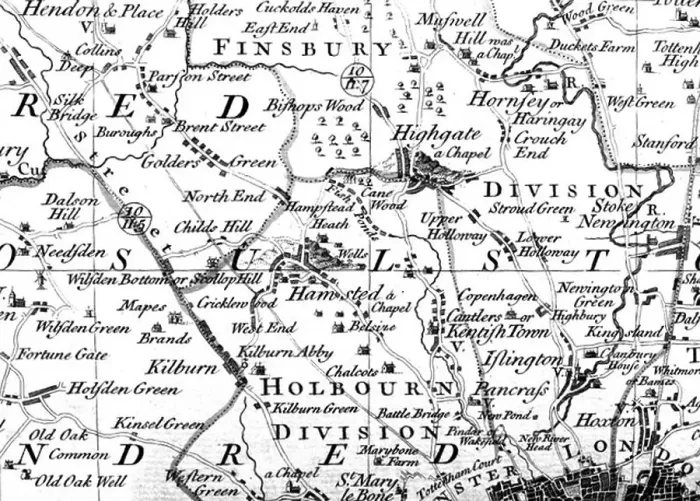 Impression encadrée : '1746 Carte de Rocque'. Impression encadrée : '1746 Carte de Rocque'.