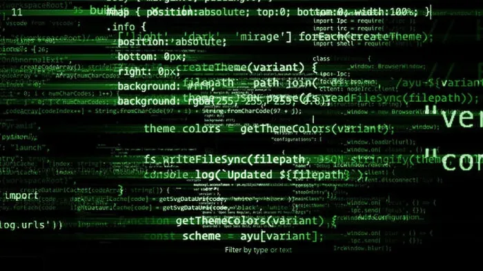 Impression encadrée : La rendu 3D d'objets abstraits de code qui se trouvent dans l'espace virtuel. La caméra est à l'intérieur du code informatique. Impression encadrée : La rendu 3D d'objets abstraits de code qui se trouvent dans l'espace virtuel. La caméra est à l'intérieur du code informatique.