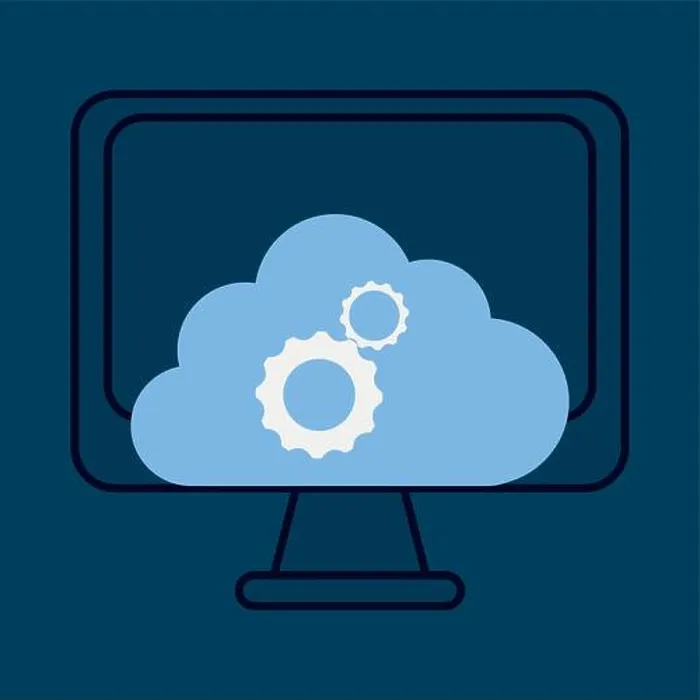 Impression encadrée : Technologie d'illustration graphique vectorielle de l'iconographie du cloud computing.