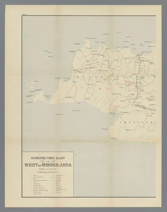 Impression encadrée : Carte de la Java occidentale et centrale, partie gauche. Impression encadrée : Carte de la Java occidentale et centrale, partie gauche.