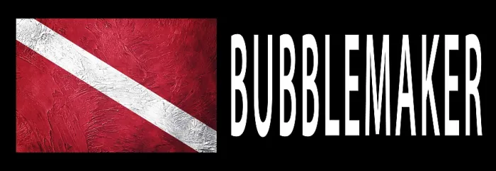 Impression encadrée : Plongeur junior Bubblemaker, Drapeau du plongeur en dessous.