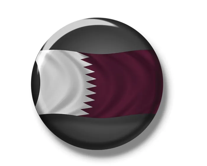 Impression encadrée : Panneau, drapeau du Qatar.