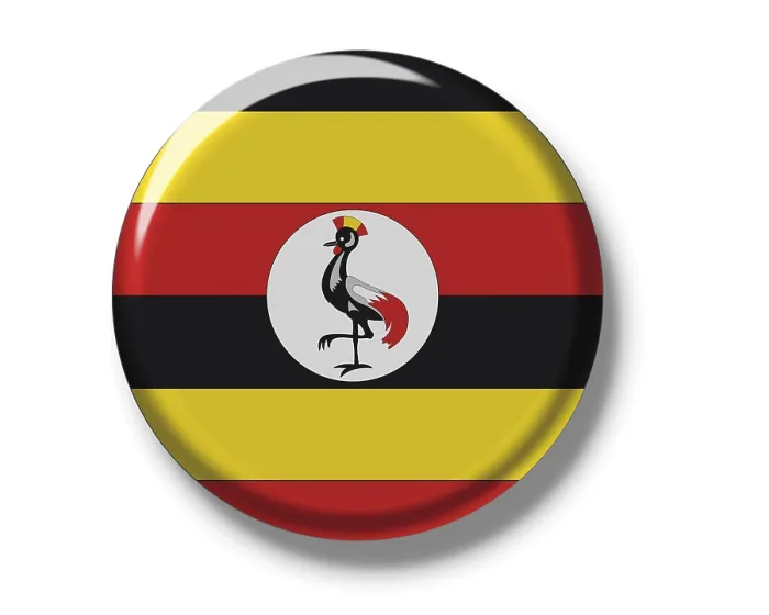 Impression encadrée : Bouton, drapeau de l'Ouganda. Impression encadrée : Bouton, drapeau de l'Ouganda.