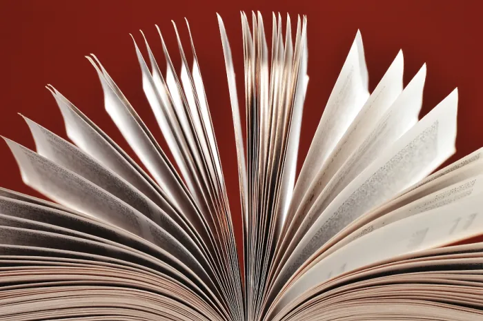 Impression encadrée : Composition avec un livre sur la table.