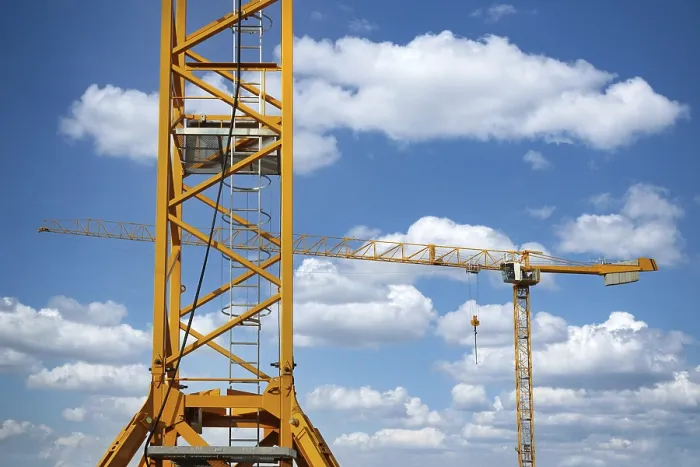 Impression encadrée : Grue de construction. Impression encadrée : Grue de construction.