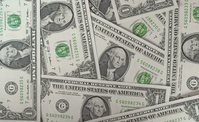 Impression encadrée : Des billets de dollars 1 Dollar