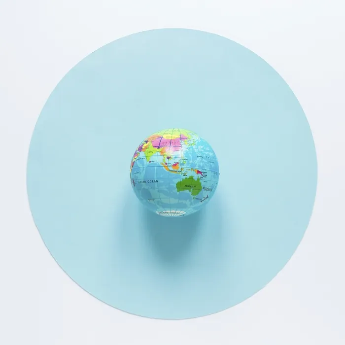 Impression encadrée : Plan de globe circulaire