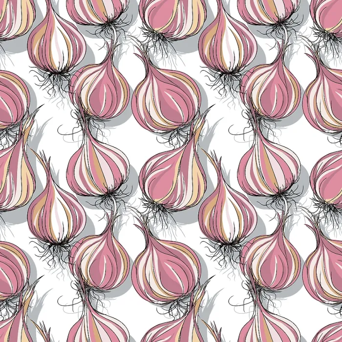 Impression encadrée : Modèle vectoriel répétitif d'ail éditable