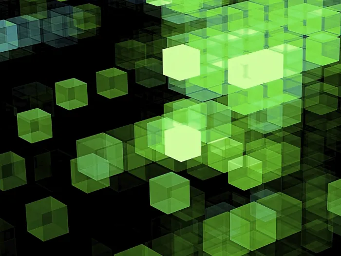 Impression encadrée : Fond d'écran technologique vert et noir.