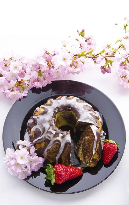 Impression encadrée : Gâteau de marbre aux cerises.