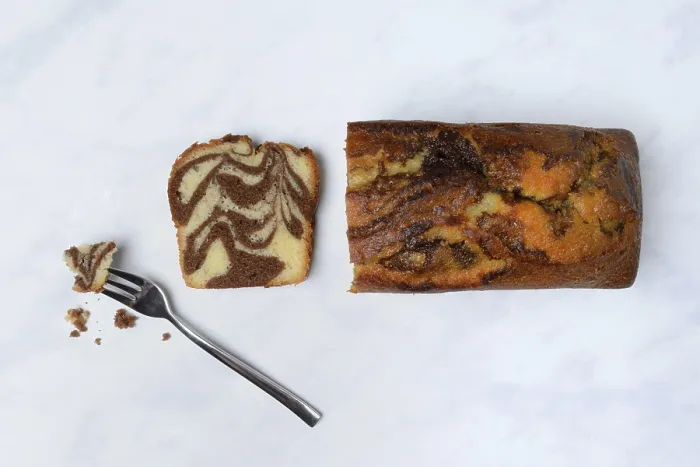 Impression encadrée : Gâteau de marbre à fourchette.