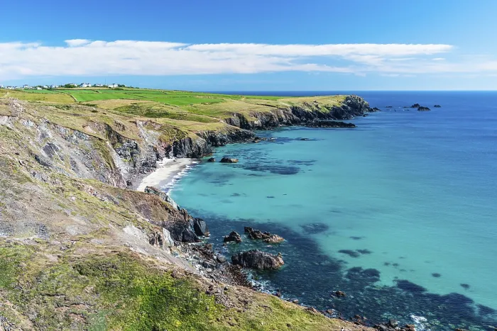 Impression encadrée : Pentreath Beach and Cliffs, Cornouailles, Angleterre, Royaume-Uni Impression encadrée : Pentreath Beach and Cliffs, Cornouailles, Angleterre, Royaume-Uni
