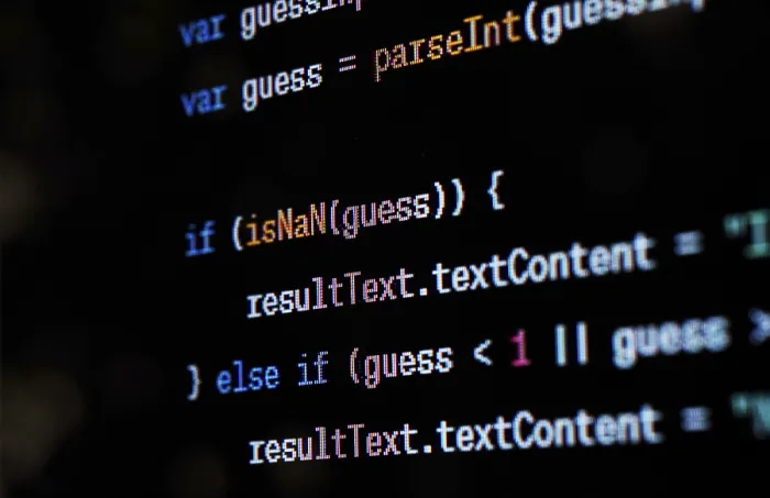 Impression encadrée : Code source Java-Script sur l'écran.