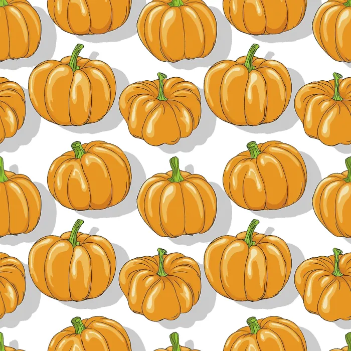 Impression encadrée : Modèle vectoriel répétitif de citrouilles éditable