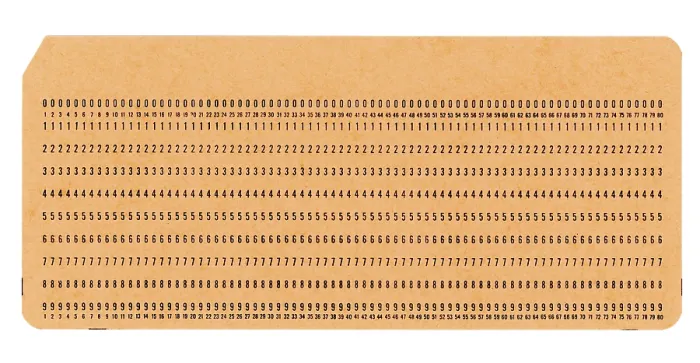 Impression encadrée : Carte perforée pour la programmation.