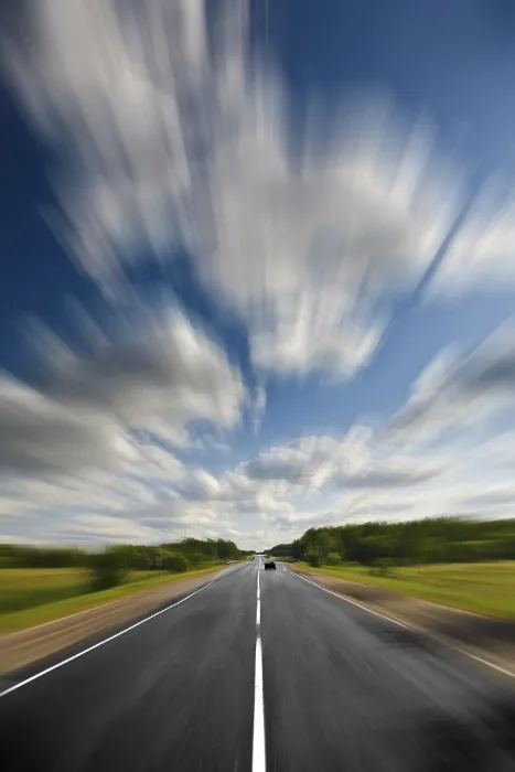 Impression encadrée : Route et vitesse.