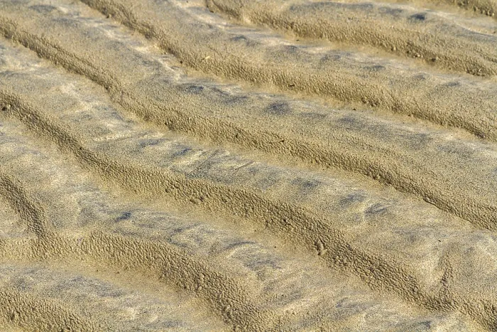 Impression encadrée : Structures de sable, Arrière-plan, Texture.