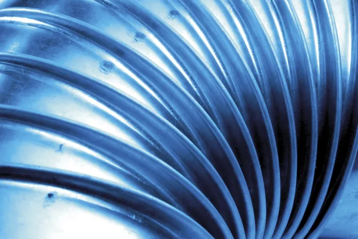 Impression encadrée : Structure d'un tuyau bleu.