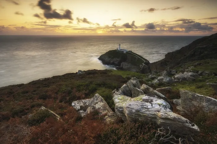 Impression encadrée : Coucher de soleil au phare de South Stack.
