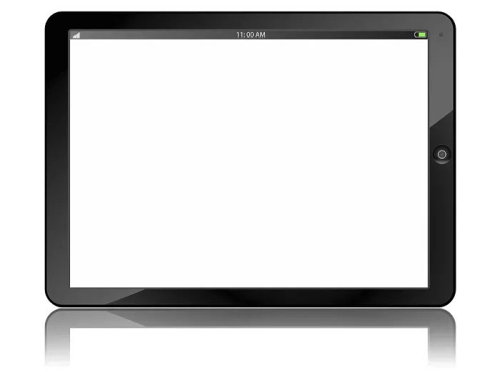 Impression encadrée : Ordinateur tablette isolé. Impression encadrée : Ordinateur tablette isolé.
