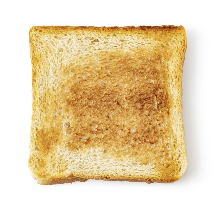 Impression encadrée : Tranche de toast isolée sur blanc. Impression encadrée : Tranche de toast isolée sur blanc.