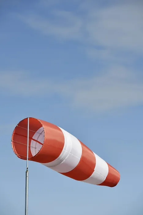 Impression encadrée : Windsack, drapeau, capteur de direction du vent, Allemagne.