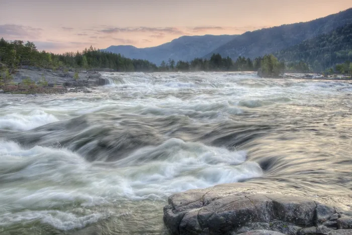 Impression encadrée : Setesdal. Une autre rivière dans le Setesdal, la rivière Otra à Setesdal