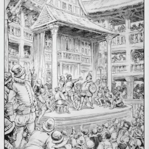 Globe Theatre Performance Print