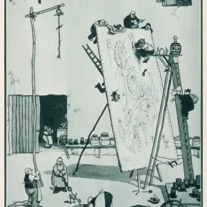 Heath Robinson Drawing a Piece of String from Life Print