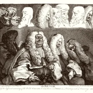 Hogarth Print: Sir John Willes on the Bench