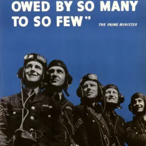 Winston Churchill's "Never was so much owed" Second World War Print
