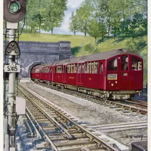 Northern Line Train Print, Emerging from Tunnel