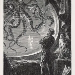 Giant Squid Print from 20,000 Leagues Under the Sea
