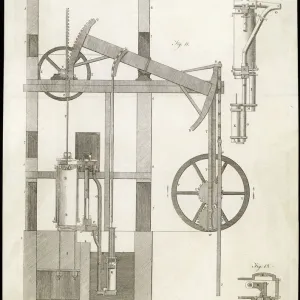 Watts Steam Engine Print circa 1765