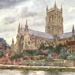 Worcester Cathedral 1905 Print Worcester Cathedral 1905 Print