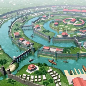 Print of Atlantis, an artist's impression of the mythological city
