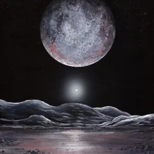 Pluton vu de Charon, œuvre d'art Pluton vu de Charon, œuvre d'art