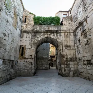 Diocletian's Palace Print - Stone Archways in Split, Croatia