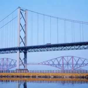 Firth of Forth Bridges Print, Road and Rail Suspension