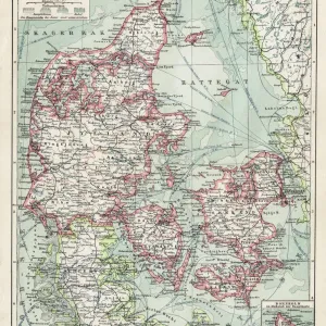 Carte du Danemark 1900.