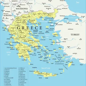 Carte de la Grèce - Vecteur.