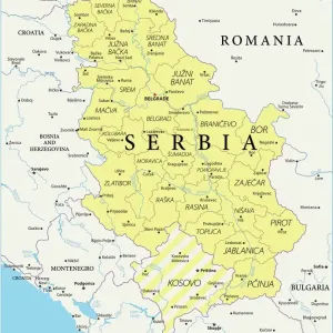 Vector Map of Serbia Print - Reference Maps