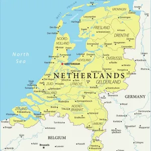 Netherlands Reference Map Print