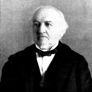 Print of a portrait photograph of W.E. Gladstone in formal attire, 1898