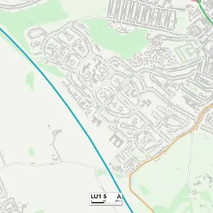 Luton LU1 5 Postcode Sector Print Map