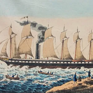 Colour Print of the SS Great Britain in Port