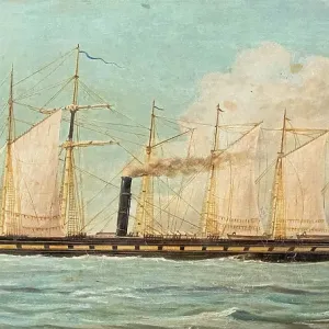 Print of the SS Great Britain in 1845 configuration