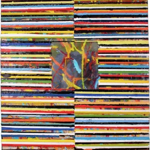 Líneas de colores variados se mueven sobre la superficie del encaustico. Líneas de colores variados se mueven sobre la superficie del encaustico.