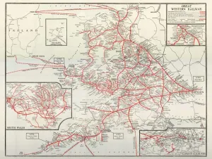 Carte du réseau GWR des années 1920